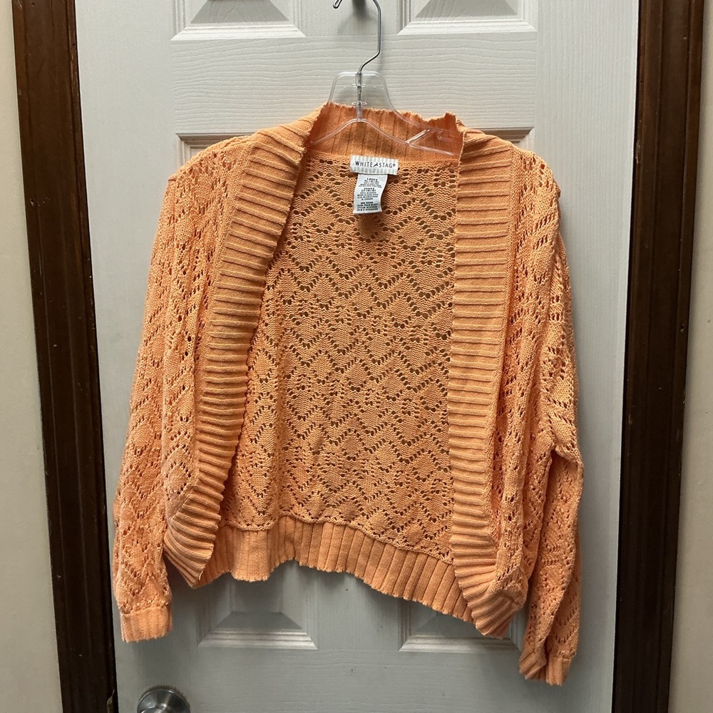 White Stag Peach Lace Cardigan